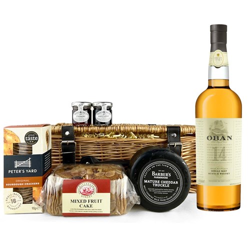 Oban 14 Year Old Single Malt Scotch Whisky 70cl Premium Gift Hamper – Luxury Food & Drink Hamper